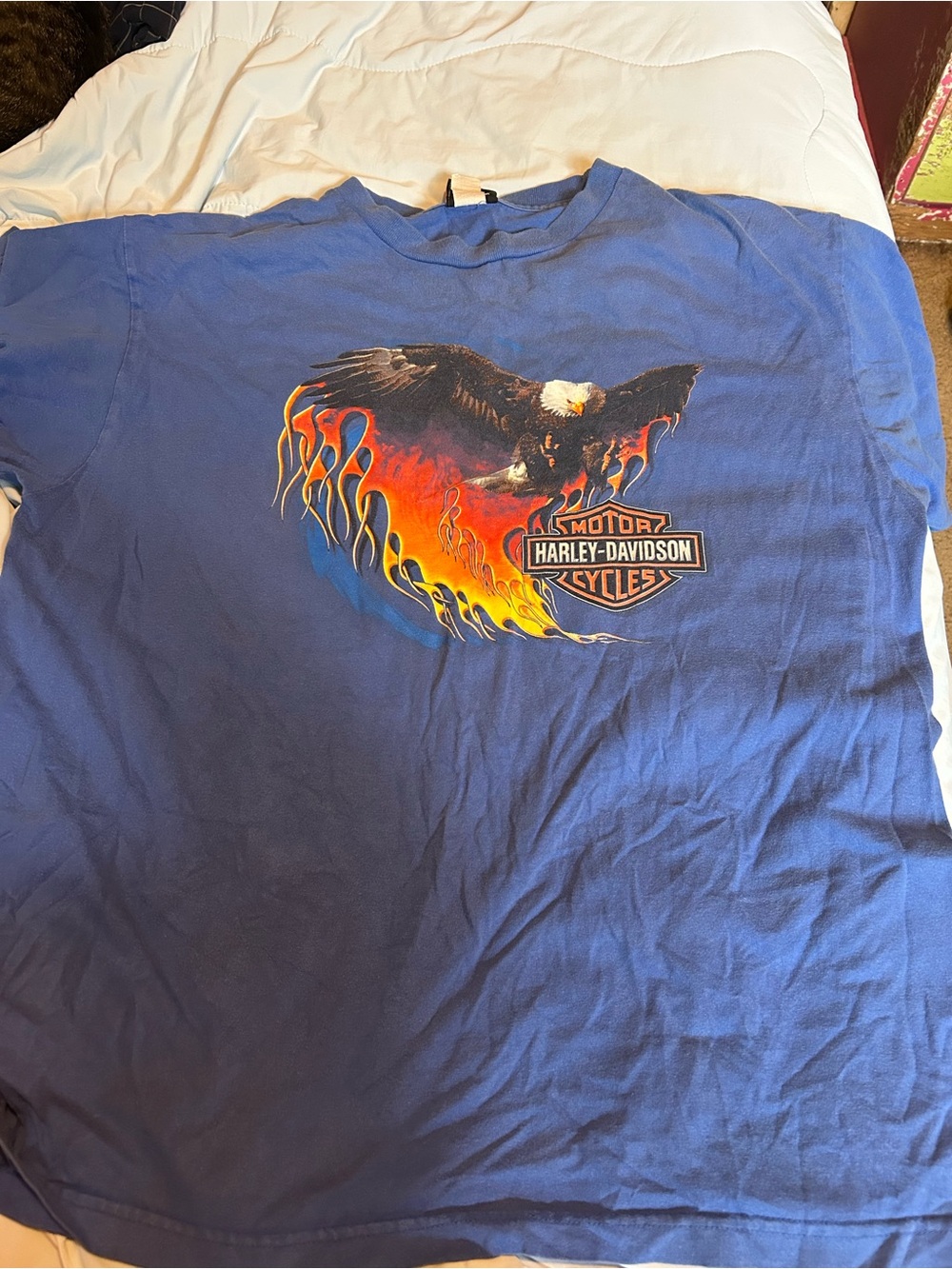 Harley-Davidson Blue Eagle Flame Graphic Tee